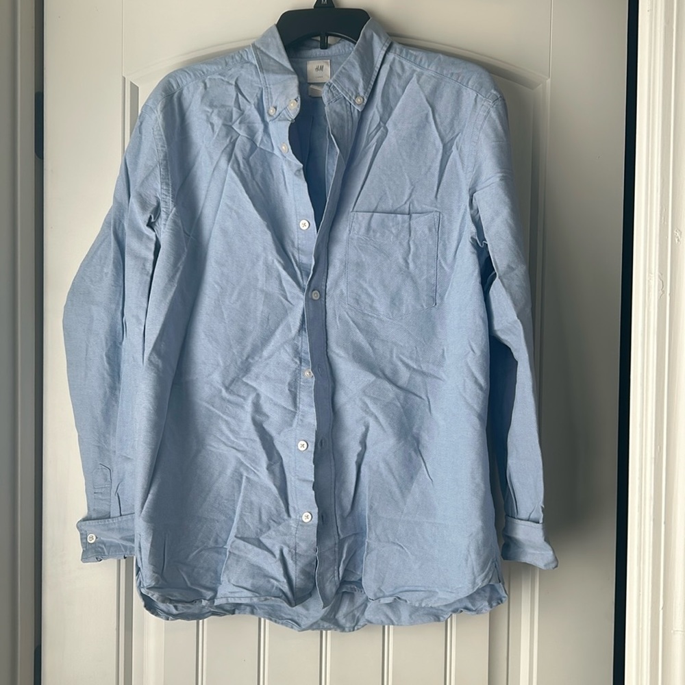 Long Sleeve light Denim colored button down